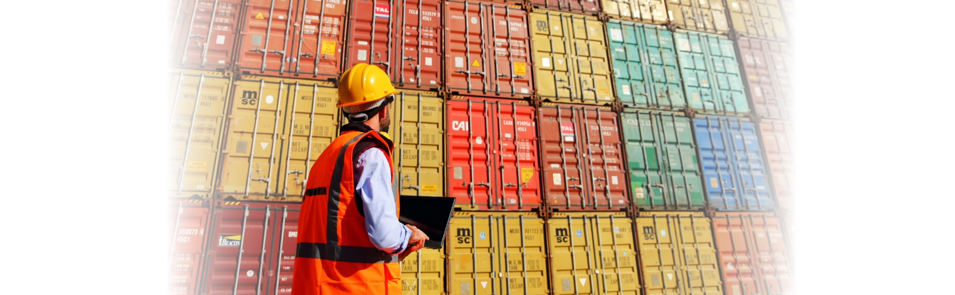 Container; Mann; Weiß 